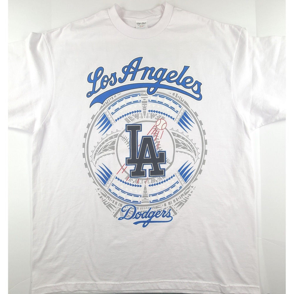 Los Angeles Dodgers T-Shirt Mens 2XL White Shaka Wear MLB Baseball Sports Cotton